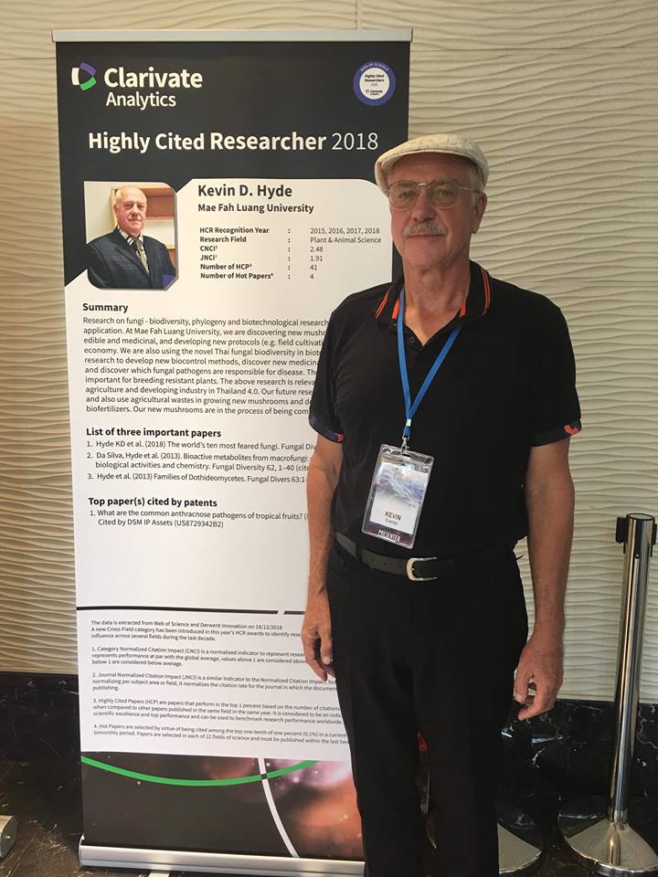 Congratulations to Assoc. Prof. Dr. Kevin D. Hyde, who was named as the highly cited researcher, in Thailand